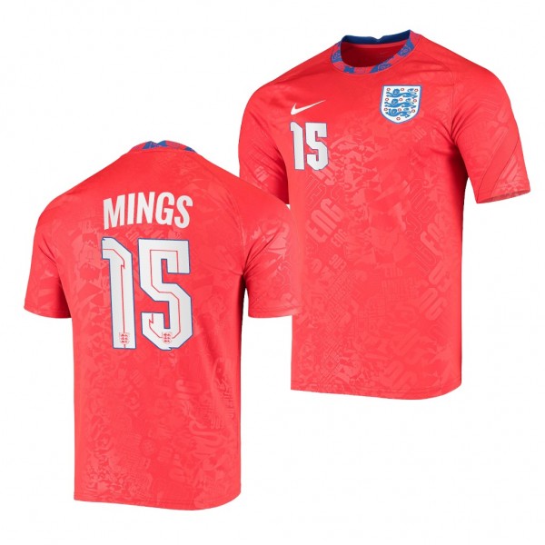 Men's Tyrone Mings England National Team Pre-Match Jersey Red Breathe Raglan