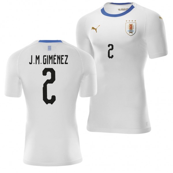 Men's Uruguay Jose Maria Gimenez 2018 World Cup White Jersey