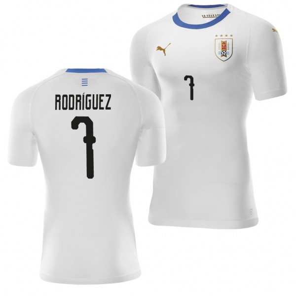Men's Uruguay Cristian Rodriguez 2018 World Cup White Jersey