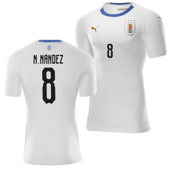 Men's Uruguay Nahitan Nandez 2018 World Cup White Jersey