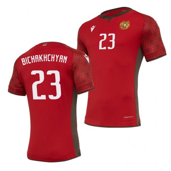 Men's Vahan Bichakhchyan Armenia Home Jersey Red 2022 Qatar World Cup Stadium
