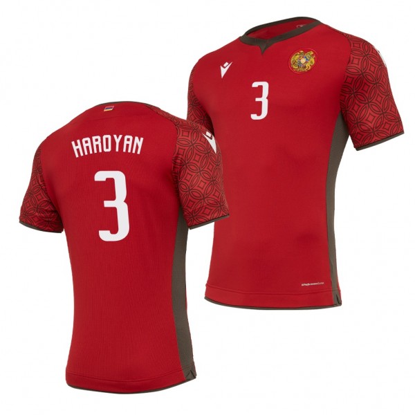 Men's Varazdat Haroyan Armenia Home Jersey Red 2022 Qatar World Cup Stadium