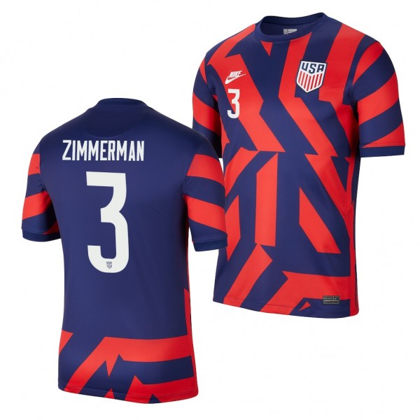 Men's Walker Zimmerman USMNT 2021-22 Away Jersey Blue Replica