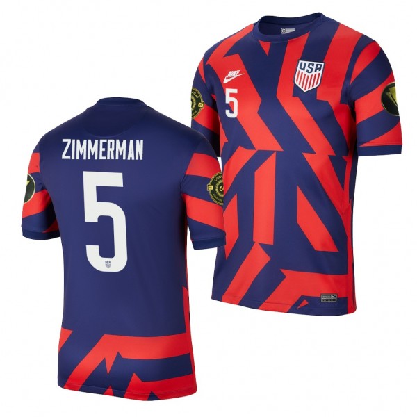 Men's Walker Zimmerman USMNT 2021 CONCACAF Gold Cup Jersey Blue Away Replica