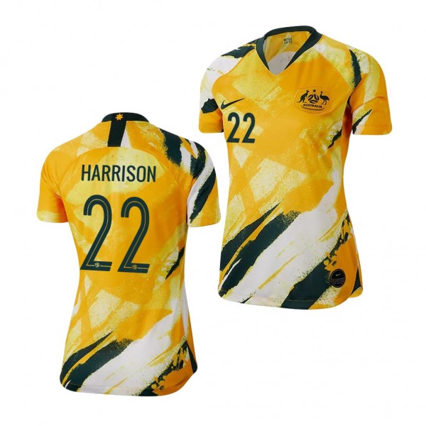 Men's 2019 World Cup Amy Harrison Australia Home Yellow Jersey Business