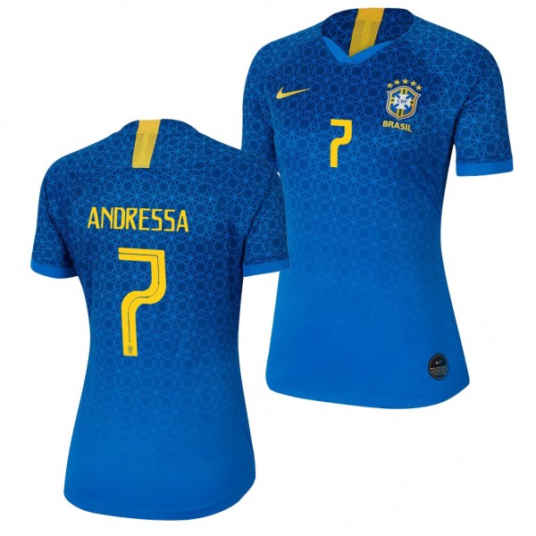 Men's 2019 World Cup Andressa Brazil Away Blue Jersey