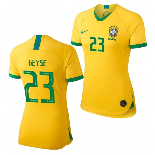 Men's 2019 World Cup Geyse Brazil Home Yellow Jersey