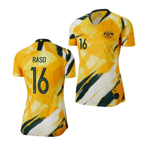 Men's 2019 World Cup Hayley Raso Australia Home Yellow Jersey