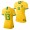 Men's 2019 World Cup Leticia Santos Brazil Home Yellow Jersey