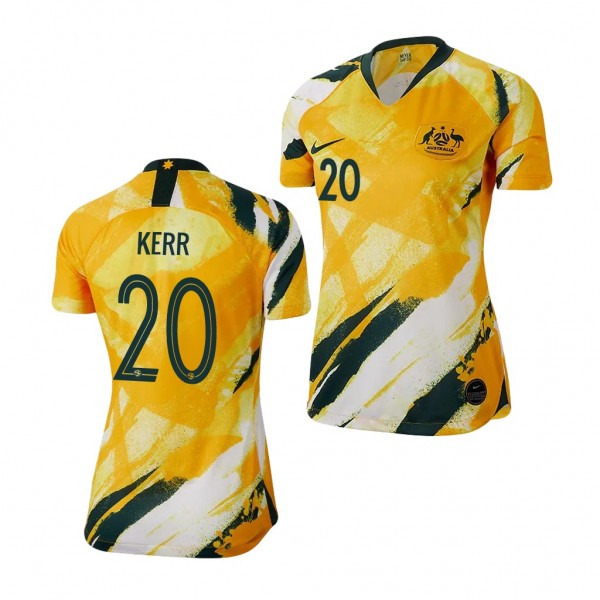 Men's 2019 World Cup Sam Kerr Australia Home Yellow Jersey
