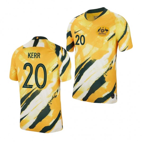 Men's 2019 World Cup Sam Kerr Australia Home Yellow Jersey Business