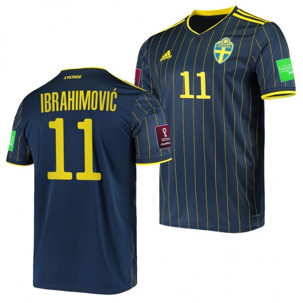 Men's Zlatan Ibrahimovic Sweden Away Jersey Black 2022 Qatar World Cup Replica