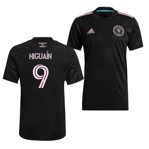 Men's Gonzalo Higuain Inter Miami Away Jersey Black 2021-22