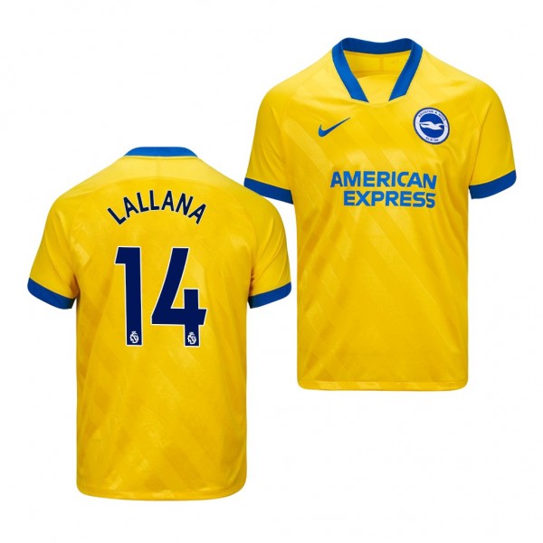 Men's Adam Lallana Brighton And Hove Albion Away Jersey Yellow 2021 Replica