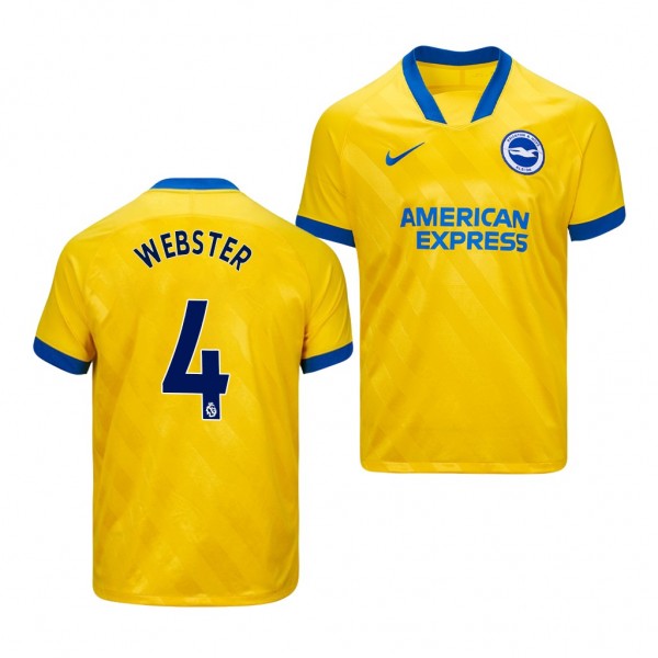Men's Adam Webster Brighton And Hove Albion Away Jersey Yellow 2021 Replica