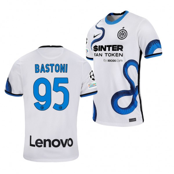 Men's Alessandro Bastoni Inter Milan 2021-22 Champions League Jersey White Away