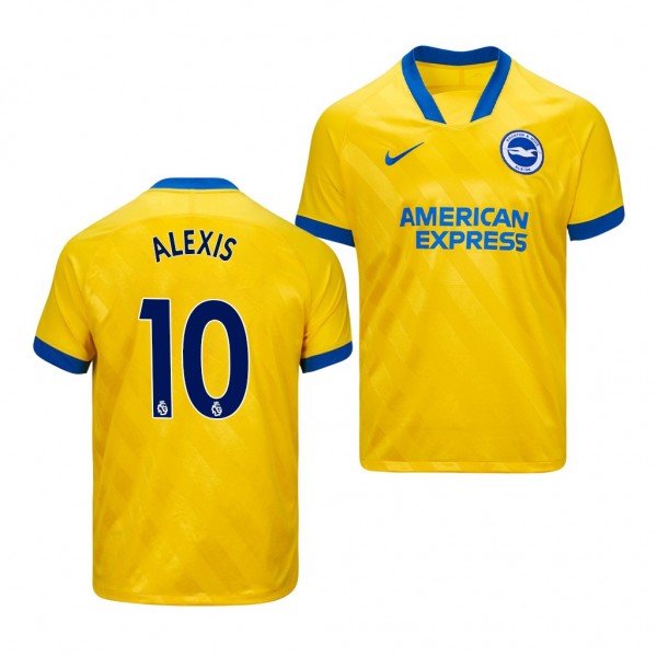 Men's Alexis Mac Allister Brighton And Hove Albion Away Jersey Yellow 2021 Replica