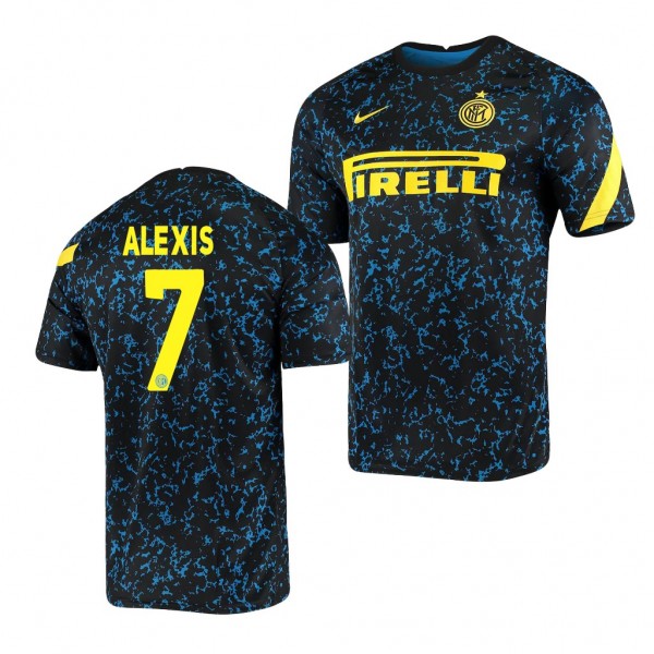 Men's Alexis Sanchez Inter Milan Breathe Jersey Blue 2021 Raglan