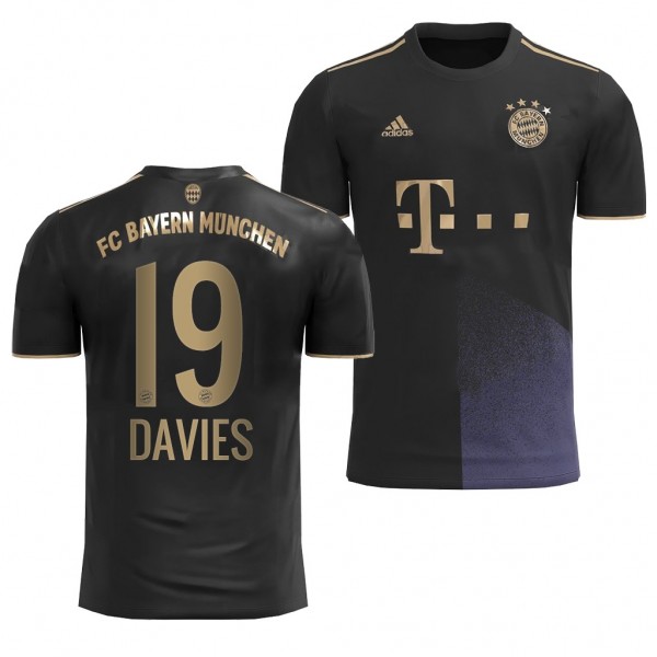 Men's Alphonso Davies Bayern Munich Away Jersey Black 2021-22