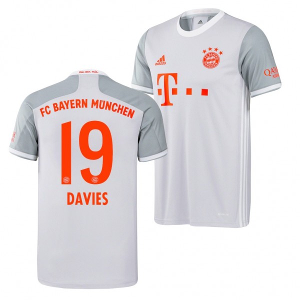 Men's Alphonso Davies Bayern Munich Away Jersey Gray 2020-21 Replica