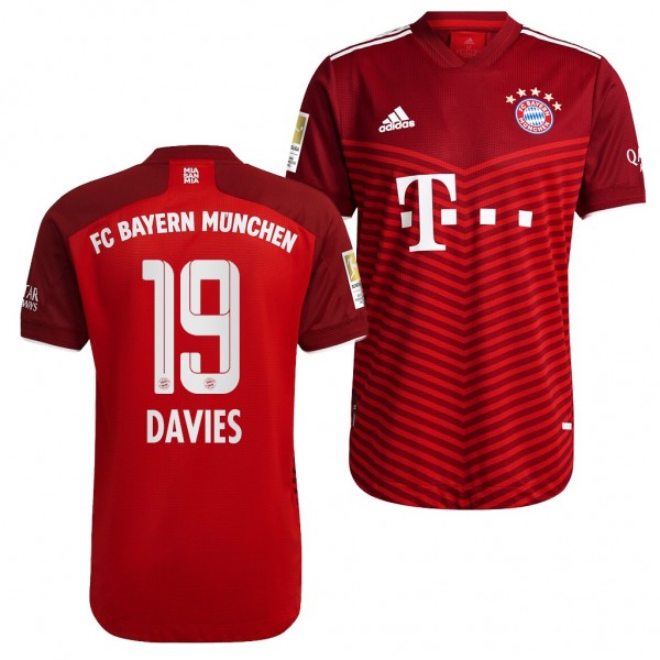 Men's Alphonso Davies Jersey Bayern Munich Home Red 2021-22 Authentic