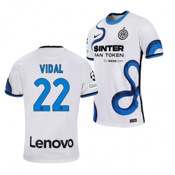Men's Arturo Vidal Inter Milan 2021-22 Champions League Jersey White Away