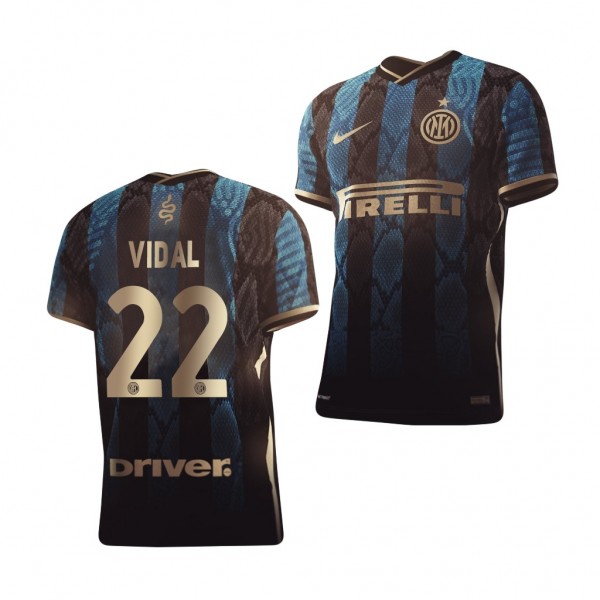 Men's Arturo Vidal Inter Milan Home Jersey Navy 2021-22