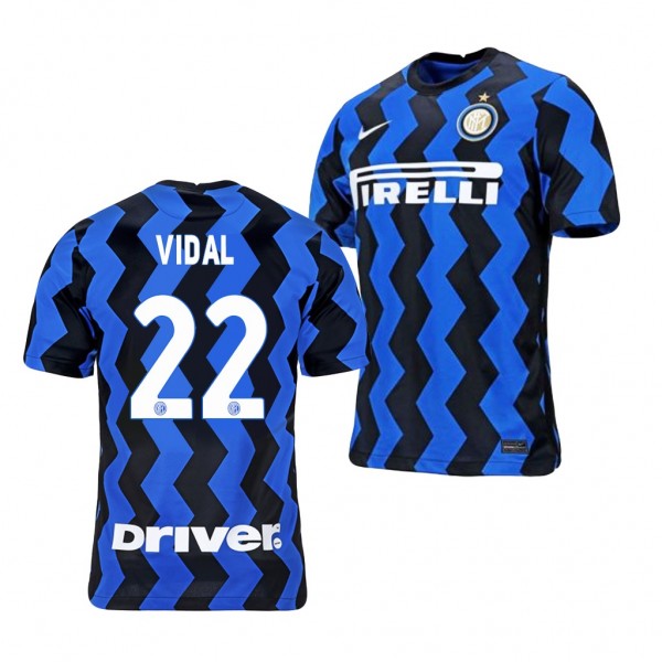 Men's Arturo Vidal Inter Milan Home Jersey Blue Black 2021