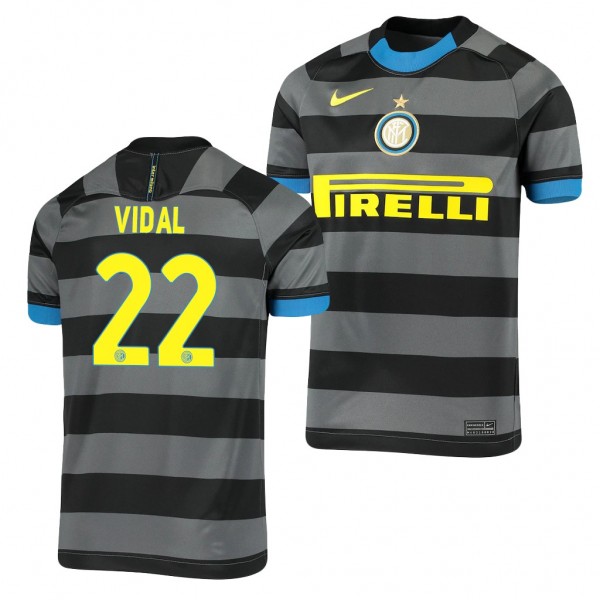 Men's Arturo Vidal Inter Milan Third Jersey Gray 2021 Replica