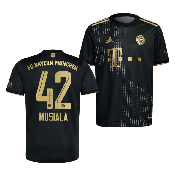 Youth Jamal Musiala Jersey Bayern Munich 2021-22 Black Away Replica