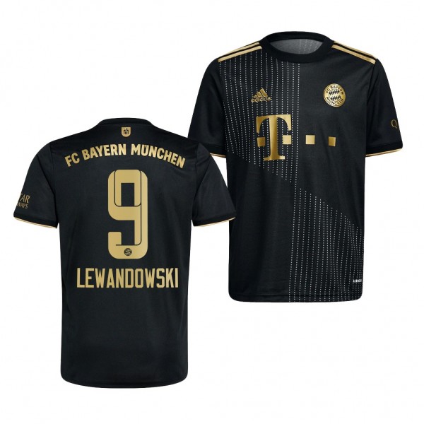 Youth Robert Lewandowski Jersey Bayern Munich 2021-22 Black Away Replica