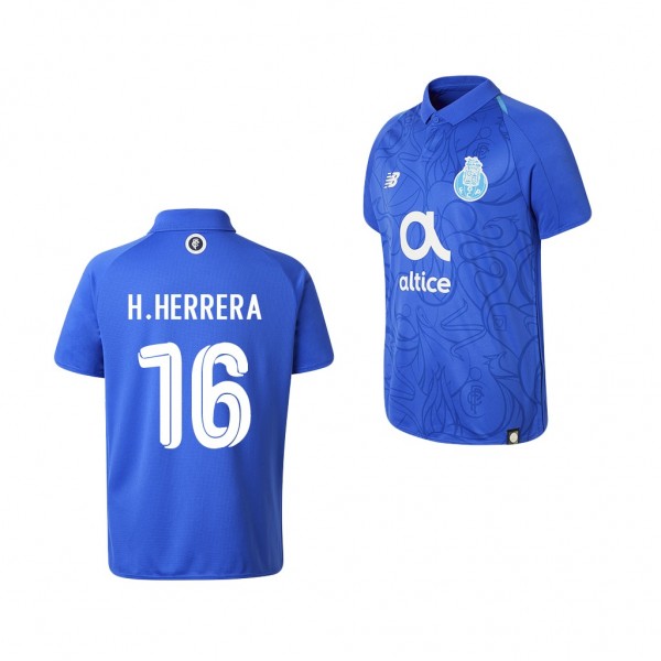 Men's Porto Hector Herrera 18-19 Third 125th Years Blue Jersey