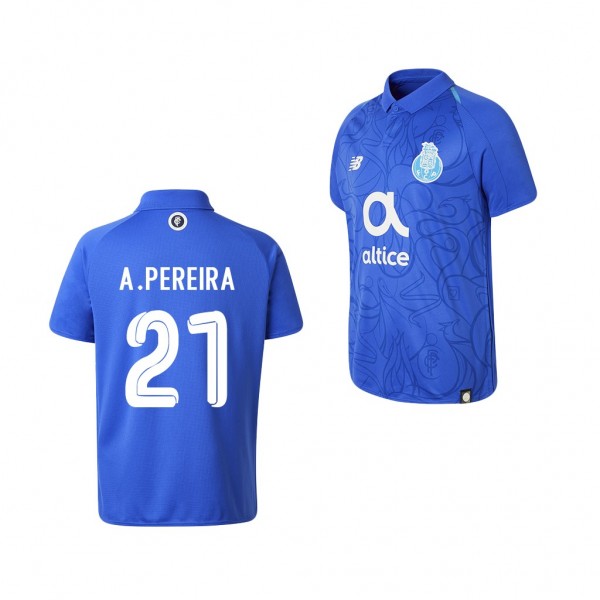 Men's Porto Andre Pereira 18-19 Third 125th Years Blue Jersey
