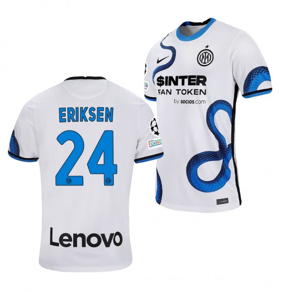Men's Christian Eriksen Inter Milan 2021-22 Champions League Jersey White Away