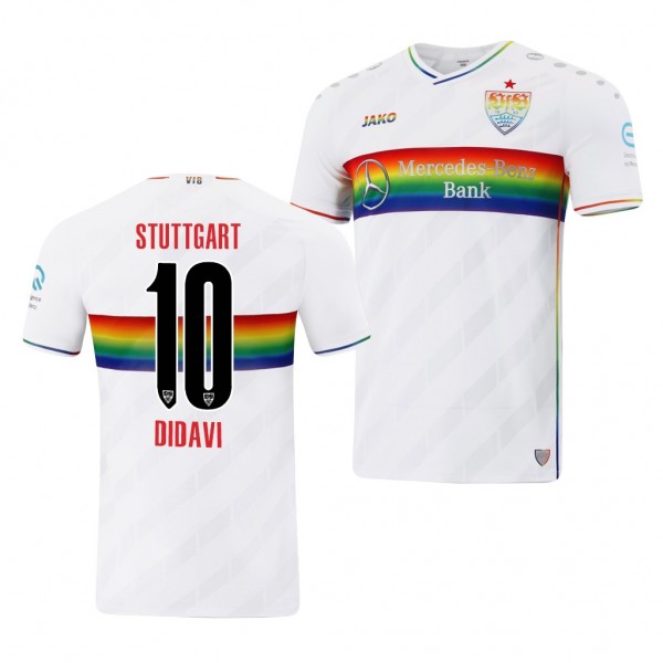 Men's Daniel Didavi VfB Stuttgart Rainbow Jersey White Limited 2021-22