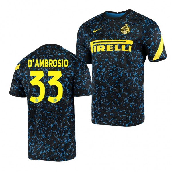 Men's Danilo D'Ambrosio Inter Milan Breathe Jersey Blue 2021 Raglan