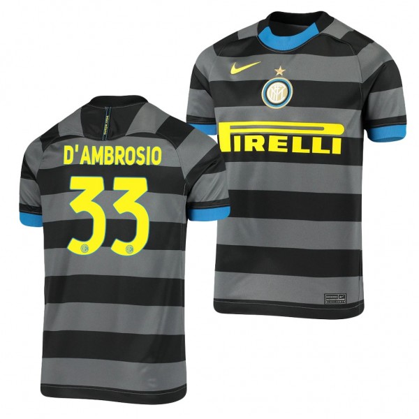 Men's Danilo D'Ambrosio Inter Milan Third Jersey Gray 2021 Replica