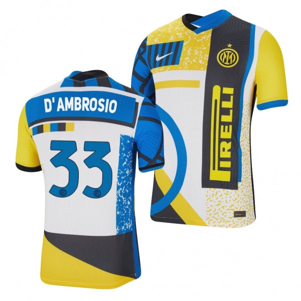 Men's Danilo D'Ambrosio Inter Milano Fourth Jersey White