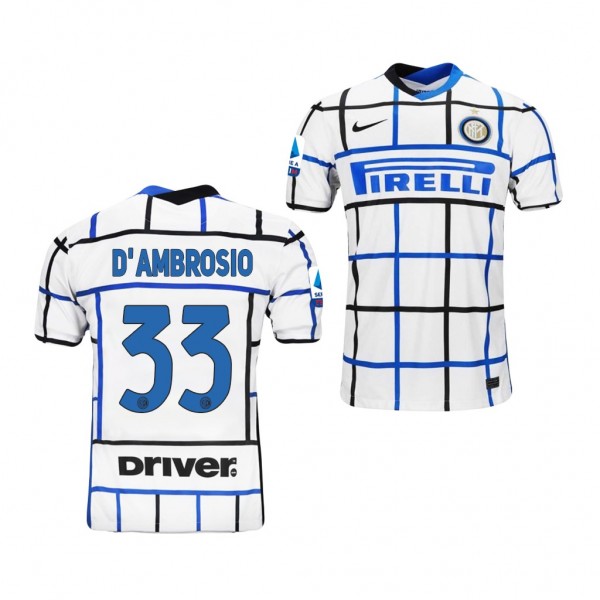 Men's Danilo D'Ambrosio Inter Milano Serie A Champions Jersey White Away 20-21