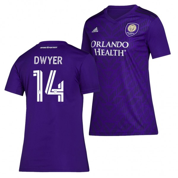 Men's Dom Dwyer Jersey Orlando City SC Purple Home Short Sleeve