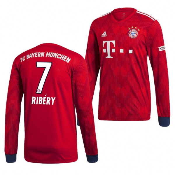 Men's Bayern Munich Home Franck Ribery Jersey Long Sleeve