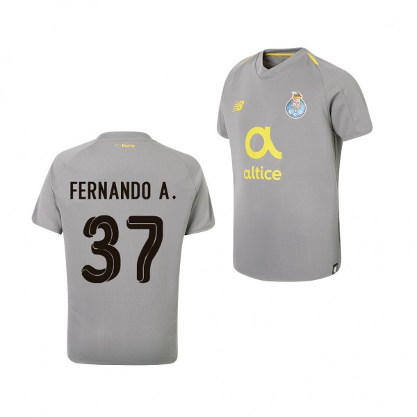 Men's Porto Fernando Andrade 18-19 Away Official Grey Jersey