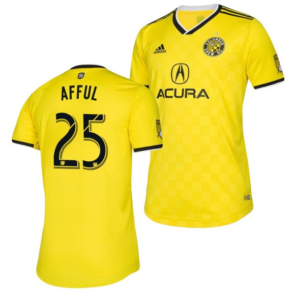 Men's Harrison Afful Columbus Crew Sc 2020 MLS Cup Champions Jersey Yellow Replica