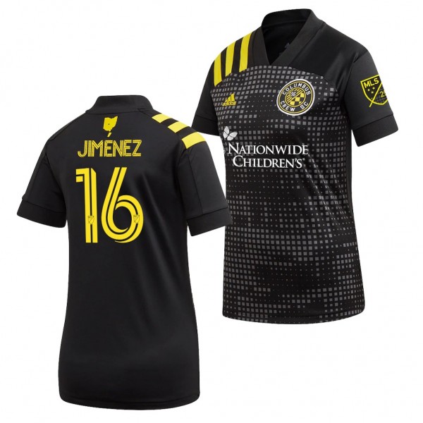 Women's Hector Jimenez Jersey Columbus Crew Sc Black 2020 MLS Cup Champions Short Sleeve
