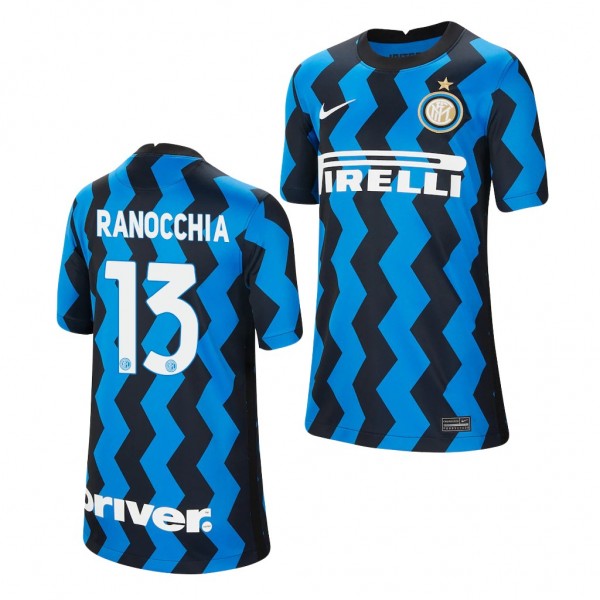 Youth Andrea Ranocchia Jersey Inter Milan Blue Black Home 2021 Stadium