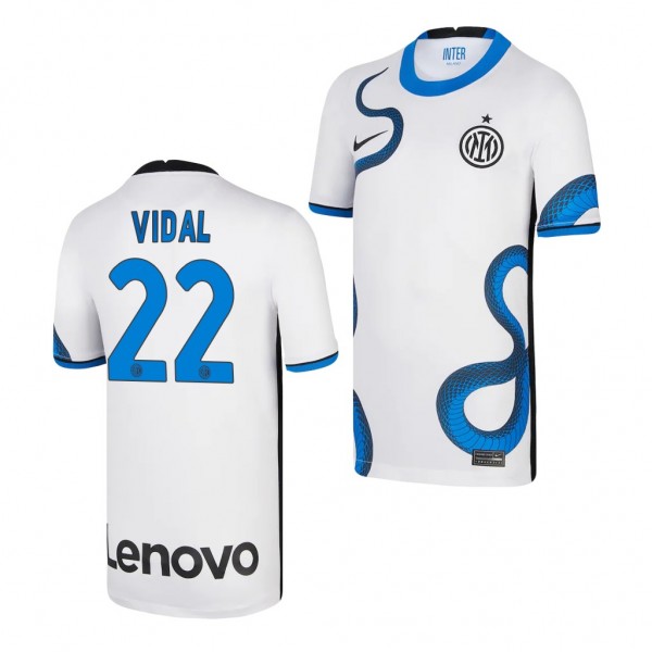 Youth Arturo Vidal Jersey Inter Milan 2021-22 White Away Replica
