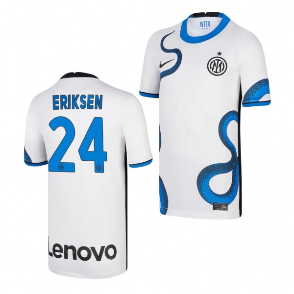 Youth Christian Eriksen Jersey Inter Milan 2021-22 White Away Replica