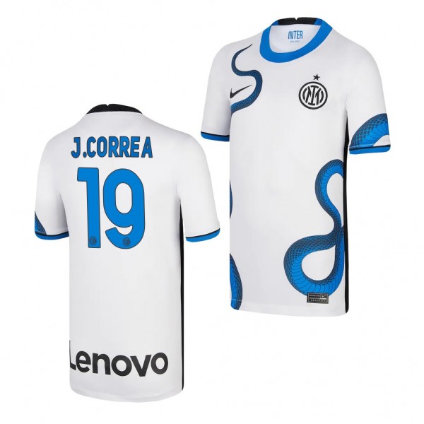 Youth Joaquin Correa Jersey Inter Milan 2021-22 White Away Replica