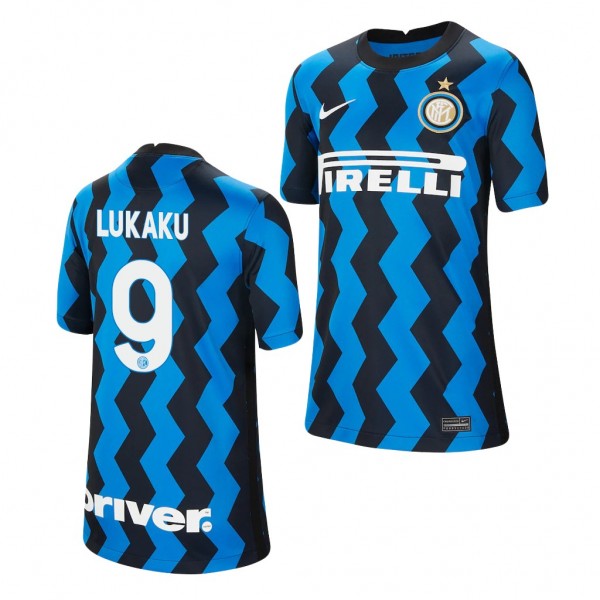 Youth Romelu Lukaku Jersey Inter Milan Blue Black Home 2021 Stadium