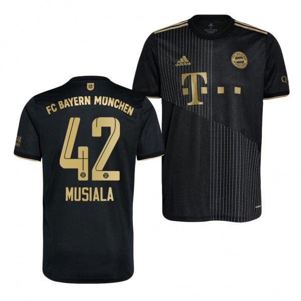 Men's Jamal Musiala Bayern Munich 2021-22 Away Jersey Black Replica